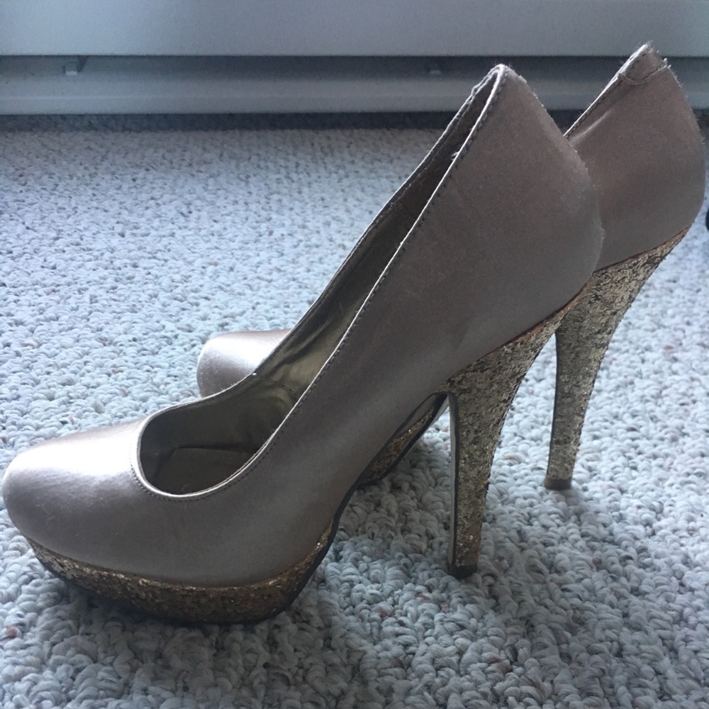 Madden Girl Gold Sparkly Heels